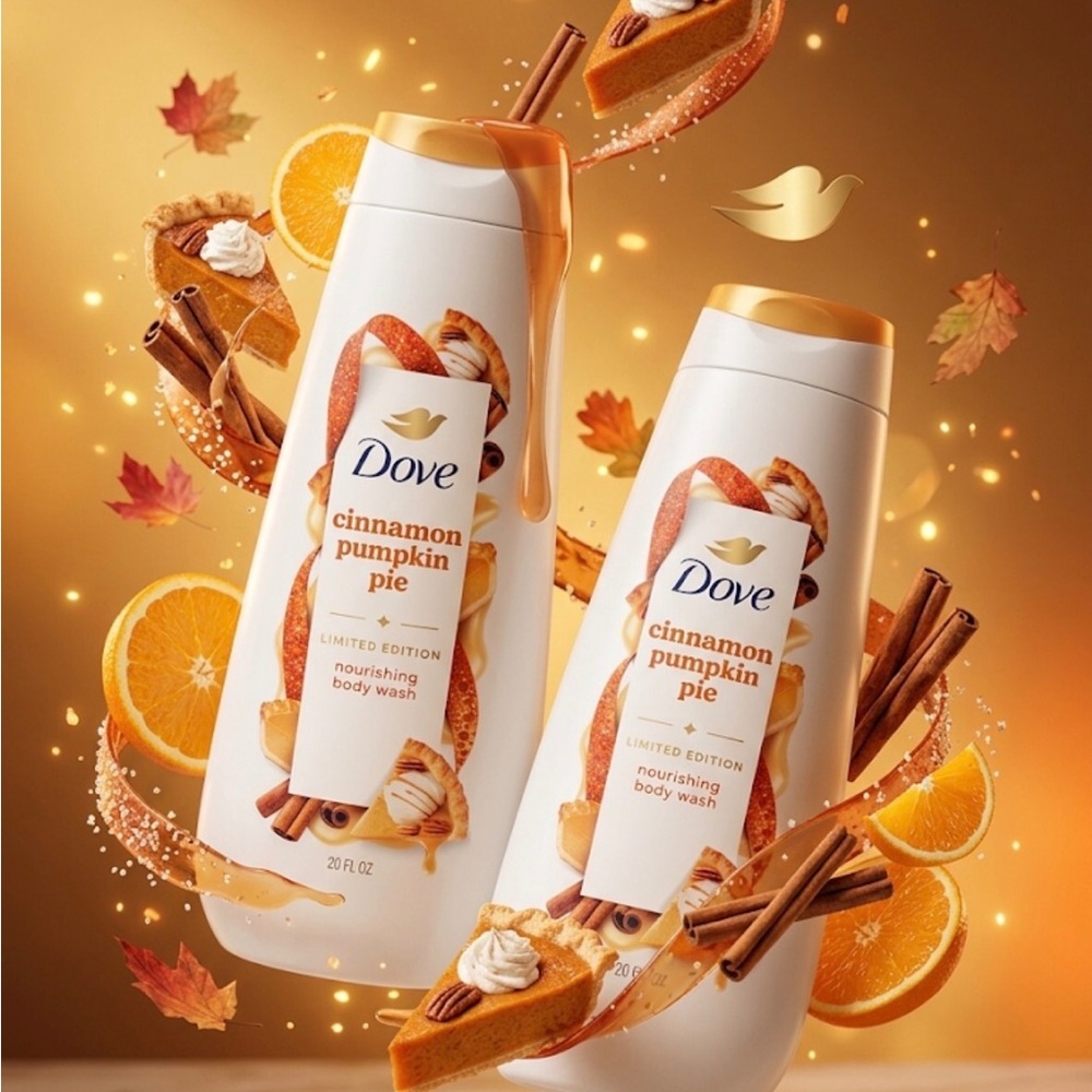 Dove Cinnamon Pumpkin Pie Nourishing Body Wash - White & Gold